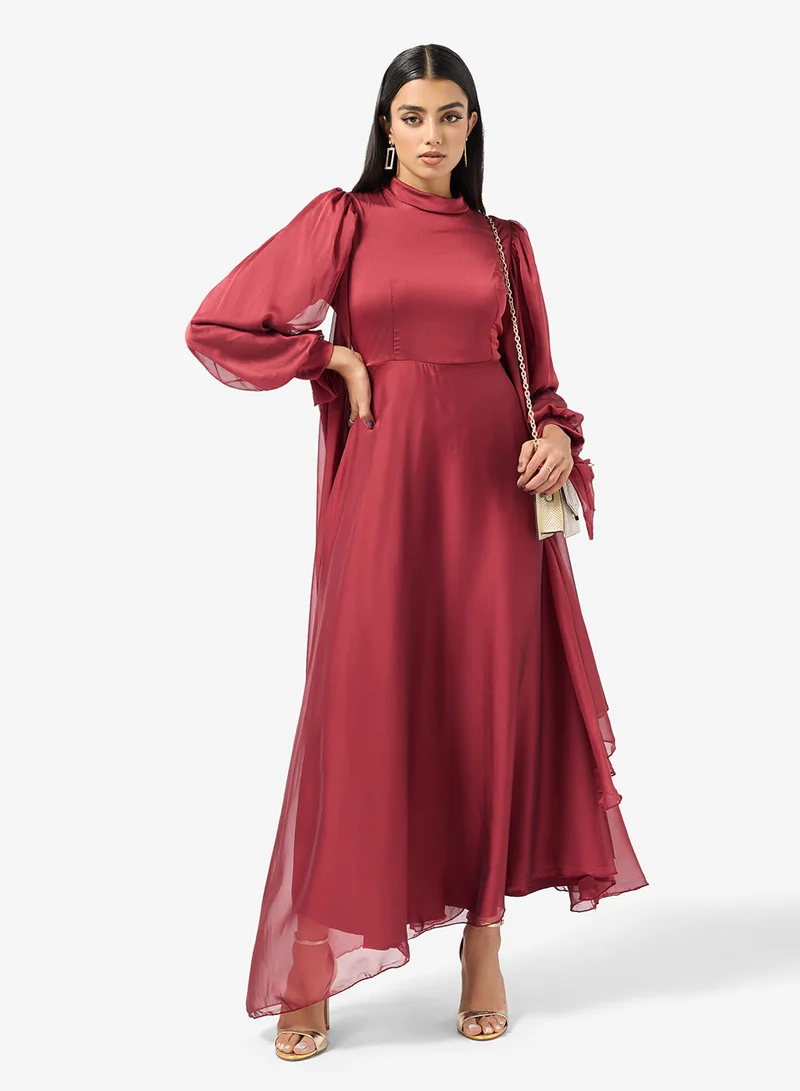 خزانة A-line Dress With Self Tie Up